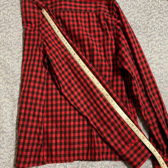 Lauren Ralph Lauren Red Black Checkered Button Down Large Crest Logo Size Large - Picture 10 of 12